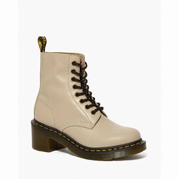 Dr Martens Női Clemency Bőr Lace Up Bakancs Bézs